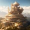 futuristic castle in utopia AI generative