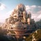 futuristic castle in utopia AI generative