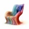 Futuristic Chromatic Waves Chair Algorithmic Art Inspired By Philippe Druillet And Verner Panton