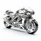 Futuristic Chrome-plated 3d Model Motorcycle Transportcore Sculptural Engraving