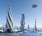 Futuristic city architecture