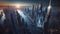 Futuristic City Sunrise - AI generated Illustration, realistic