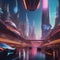 A futuristic cityscape with flying cars and neon lights, bustling with activity and energy, showcasing a high-tech world5