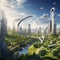Futuristic Cityscape With Integrated Sustainable Technologies