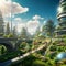 Futuristic Cityscape With Integrated Sustainable Technologies