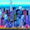 Futuristic cityscape with sleek, metallic buildings . AI Generative