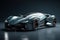 Futuristic concept car on dark gray background, expensive exclusive sports auto, AI Generated