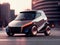 Futuristic Concept Self-Driving Car. Day Urban Driveway, Ai generated