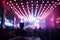 Futuristic concert Cyberpunk blur bokeh background buzzes with live energy