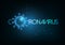 Futuristic Coronavirus, Covid-19 inscription web banner template