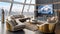 Futuristic Cozy Living Room, Hi-Tech Comfort and Relaxation in a Modern Home, Generative AI