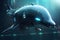 Futuristic cybernetic whale alien
