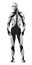 Futuristic cyborg illustration full body standing isolated