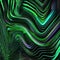 Futuristic digital art with vibrant green neon lines streaming across a black canvas, forming an abstract and visually stunning