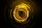 futuristic digital indian currency sign on golden token background