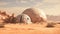 Futuristic Dome-Shaped Structures Amidst Desert Sands