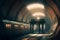 A futuristic and dynamic ai generated illustration of an underground subway station, showcasing cutting-edge technology