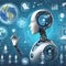 Futuristic education with personalized learning by AI robots ai generated