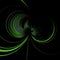 futuristic electric discharge neon green on a black background with circular traces