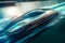 Futuristic electric speedboat cutting through the waves with motion blur, conveying a sense of speed and power. Ai generated