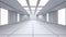 Futuristic empty interior corridor