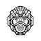 Futuristic Face Mask Face Covering or Space Helmet Protection from Pandemic Infection Front View Retro Black and White