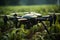 Futuristic farming ai powered drones revolutionizing crop health management, futurism image, AI Generated