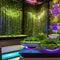 A futuristic floating garden with levitating planters, holographic flowers, and LED-lit shrubs2