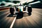 Futuristic generic concept sport Formula one car speeding on the road, generative ai