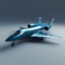 Futuristic Glamour: Blue 3d Jet Airplane Model With Ultra Realistic Rendering