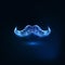 Futuristic glowing low polygonal male mustaches made of lines, stars, dots, triangles.