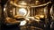 Futuristic Gold & Brass Interior: Award-Winning Design with Stunning 8K HD Digital Art & Intricate Wallpaper