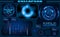 Futuristic graphic interface Black hole, total eclipse, hud design, infographic elements. Theme and science, the theme