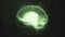Futuristic green digital brain seamless loop. Neurons firing in MRI scan