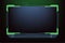 Futuristic green gaming overlay decoration for online gamers. Live stream overlay vector with offline screen section and colorful