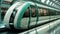 Futuristic green hydrogen train, sustainable clean energy solution for buildings