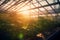 Futuristic Greenhouse in the Glow of the Evening Sun