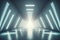 Futuristic hallway corridor inside spaceship in sci-fi movie