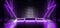 Futuristic Hangar Stage Neon Lasers Glowing Purple Podium Showcase Tiled Floor Concrete Floor Garage Thunder Bolt Shaped Lights