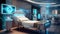 Futuristic healthcare room at modern hospital. AI generated