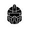 Futuristic helmet black glyph icon