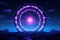 Futuristic High-Tech Purple Light Circle