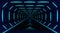 Futuristic Highway cyberspace. Deep corridor with neon lights