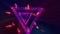 Futuristic HUD triangle tunnel seamless VJ loop. 4K Neon motion graphics for LED
