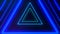 Futuristic HUD triangle tunnel VJ illustration. 4K Neon motion graphics for LED