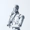 futuristic humanoid artificial intelligence robot thinking