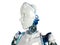 Futuristic humanoid robot on white background