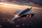 futuristic hypersonic aircraft soaring in the sky