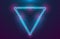 Futuristic illuminated cyberpunk hologram Triangle.Modern Triangle with blue hud neon effect and pink printed circuit