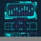 Futuristic interface space motion graphic infographic game and ui ux elements hud design graph wave bar hologram vector